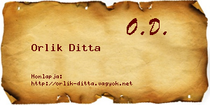 Orlik Ditta névjegykártya